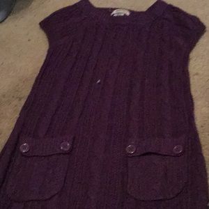 This is a purple knitted  dress